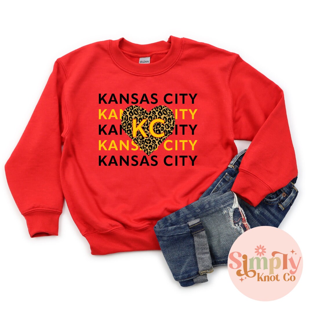 Youth Kansas City Sweatshirt, Kansas City Sweatshirt for Girls, Kids Kansas City Shirt, Kansas City Football Shirt, Kansas City Shirt