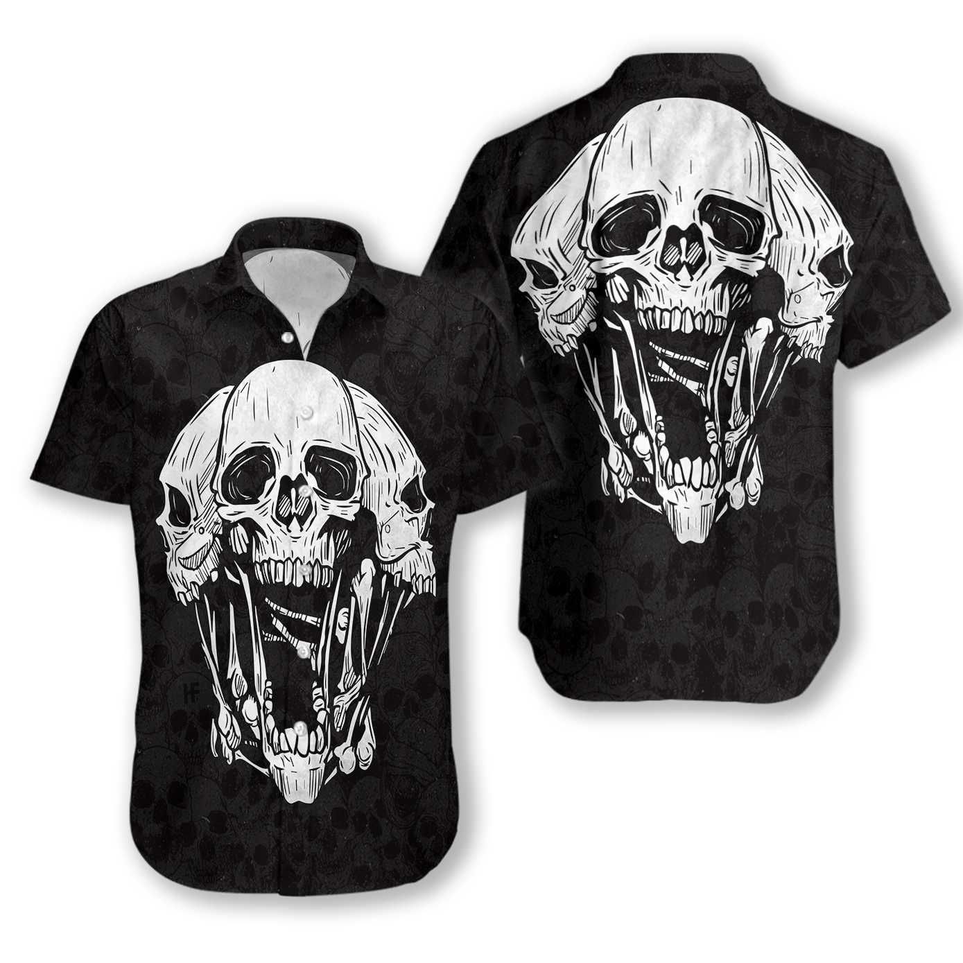 Triple Skull Ez22 2710 Hawaiian Shirt