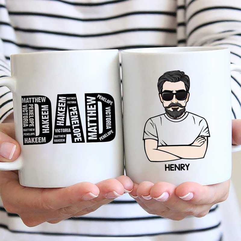 Repeating Name Gift For Him Dad Father‘S Day Personalized Mug