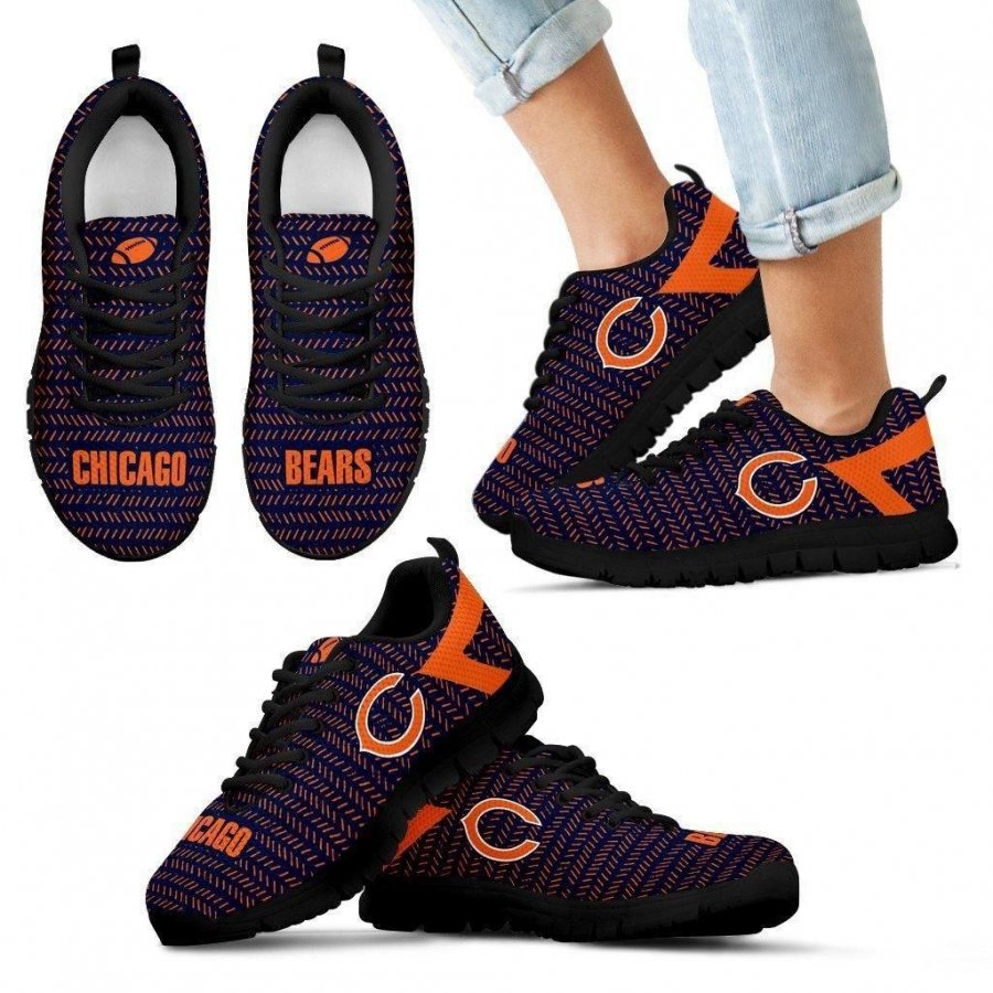 Pattern Logo Slide In Line Chicago Bears Sneakers #727