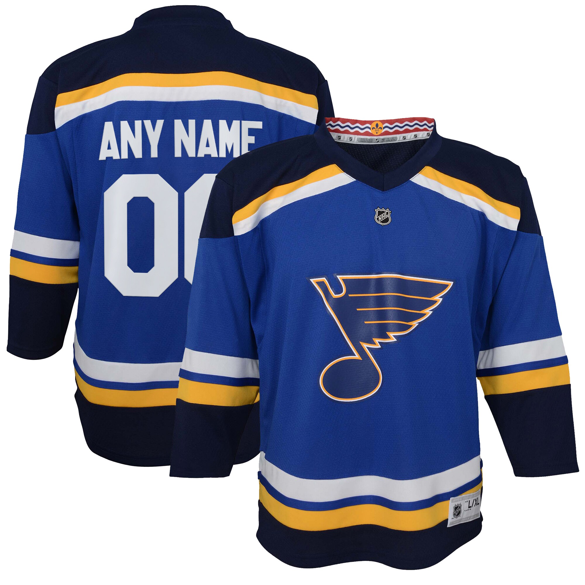 St. Louis Blues Youth Home Replica Custom Jersey – Blue