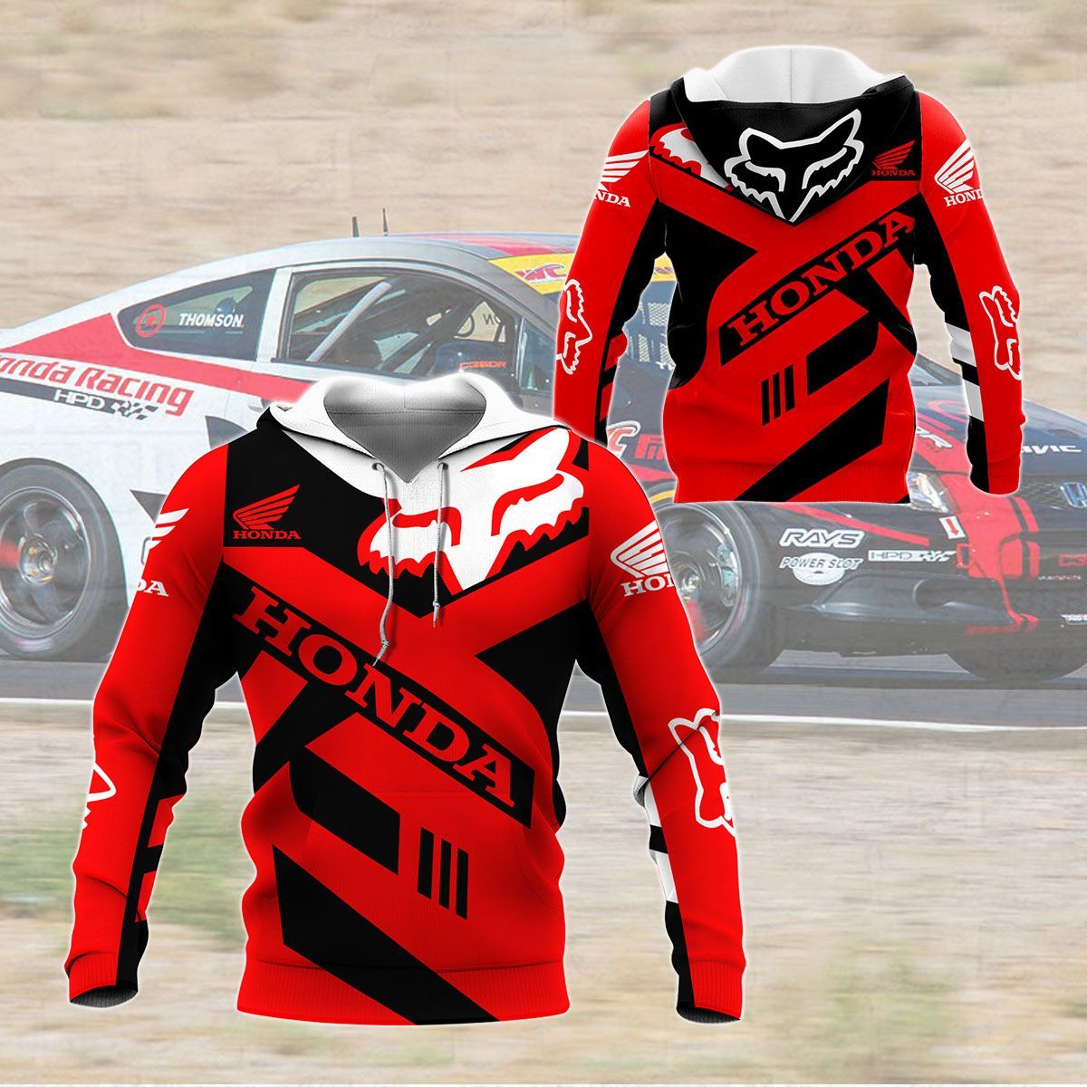 3D All Over Printed Honda Racing NTH-NH Shirts Ver4 (Red&Black)