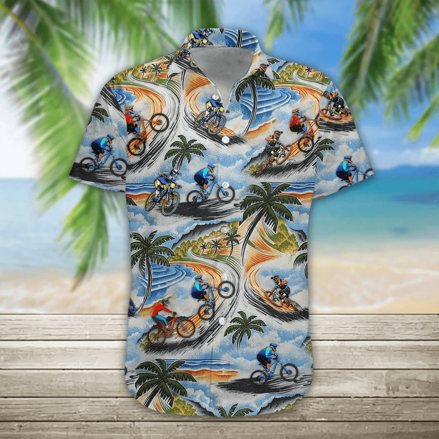 Awesome Bicycle On Summer Unisex Hawaiian Shirts