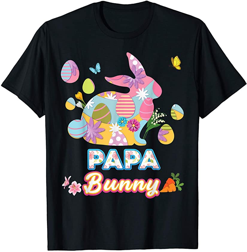 Papa Bunny Cute Easter Eggs Family Matching Egg Hunt Day T-Shirt