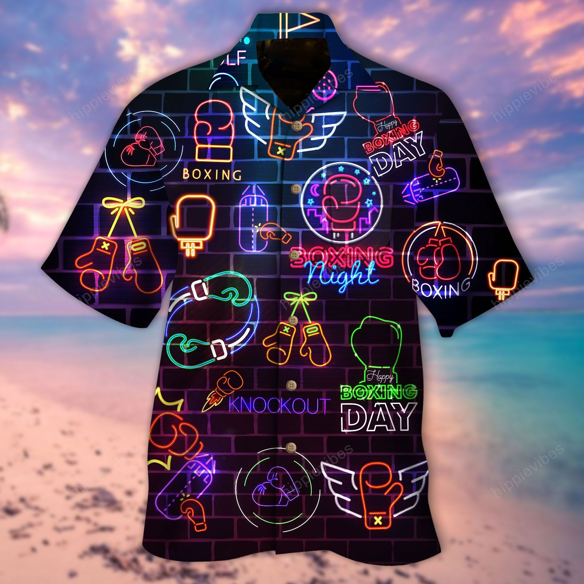 Boxing Neon Hawaii Shirt Re Ha2738