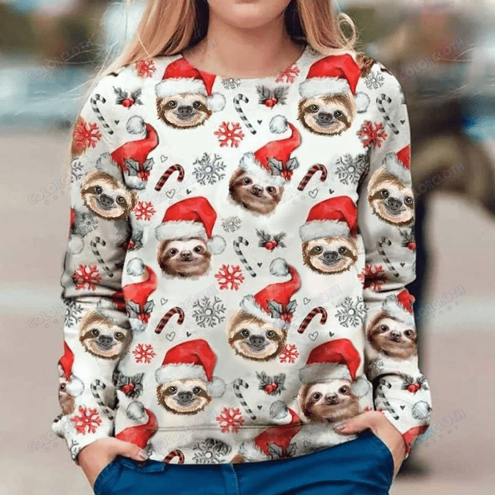 Sloth Candy Christmas Sweatshirt Gift Ideas Tv057182