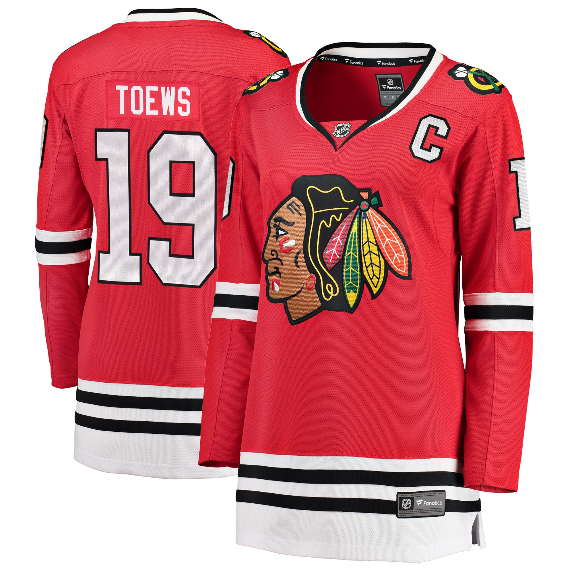 Women's Chicago Blackhawks Jonathan Toews Red Home Breakaway Player Jersey