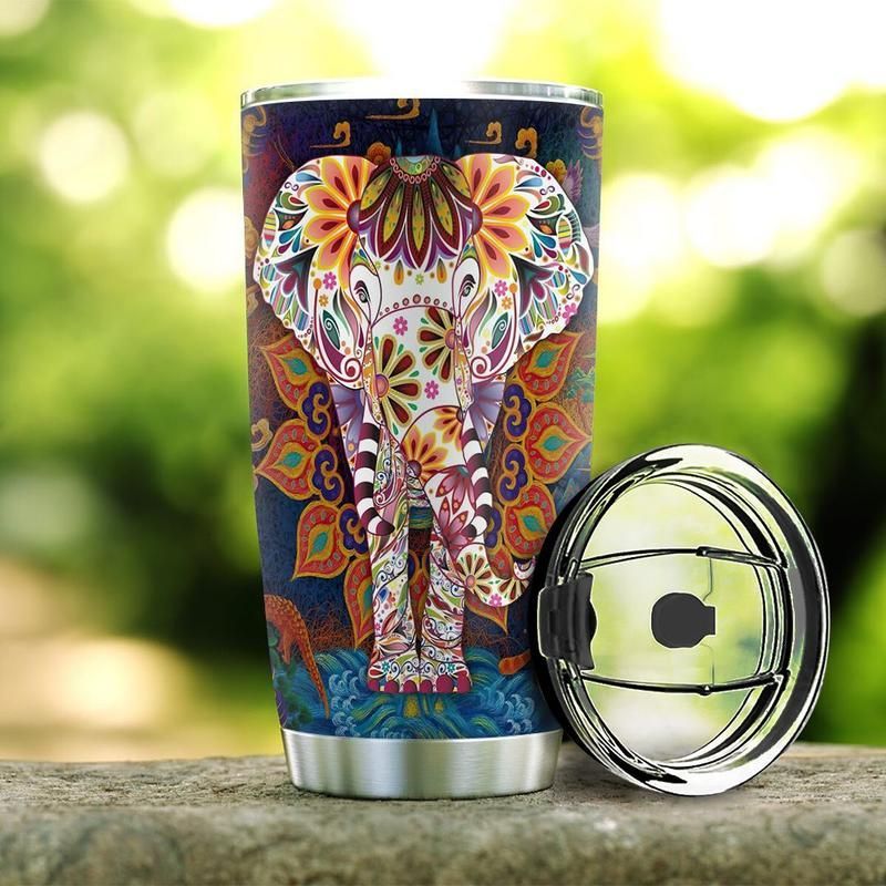 Blueztumbler Elephant Mandala Stainless Steel  Cup