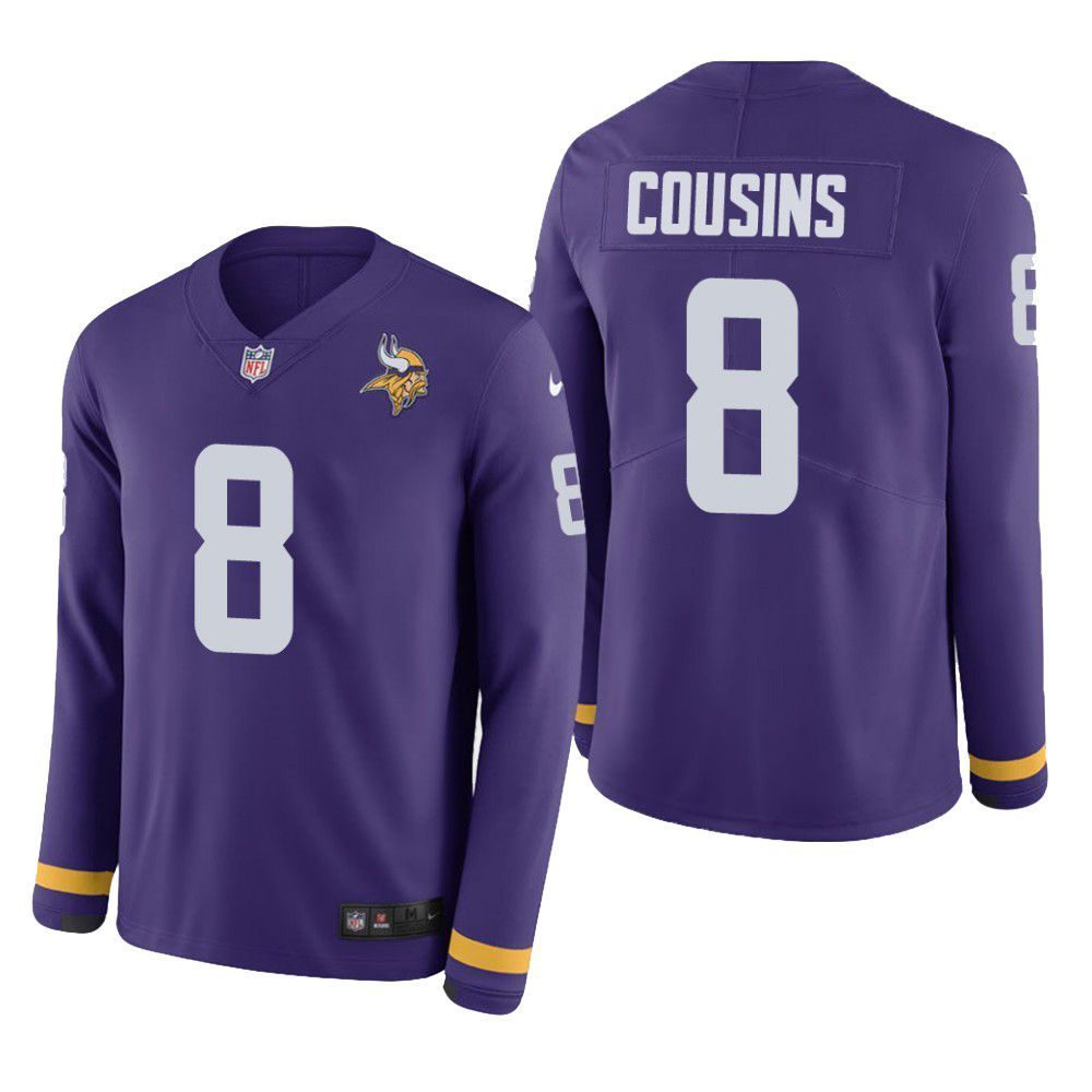 Minnesota Vikings Kirk Cousins Therma Long Sleeve Mens Jersey Purple