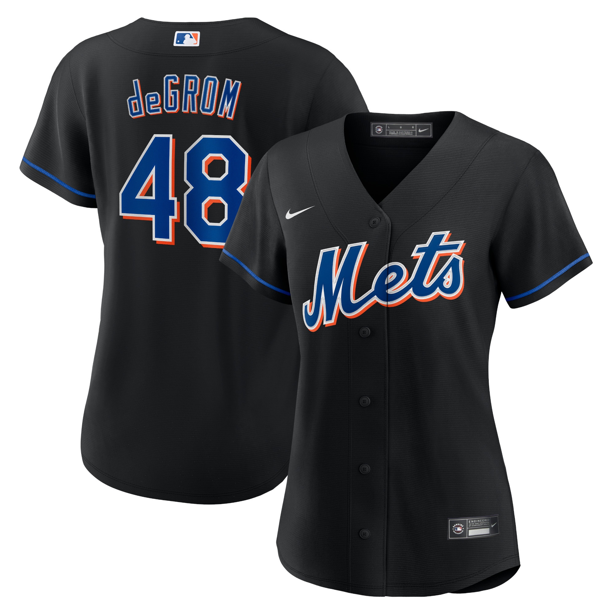 Women’s New York Mets Jacob deGrom Black 2022 Alternate Player Jersey