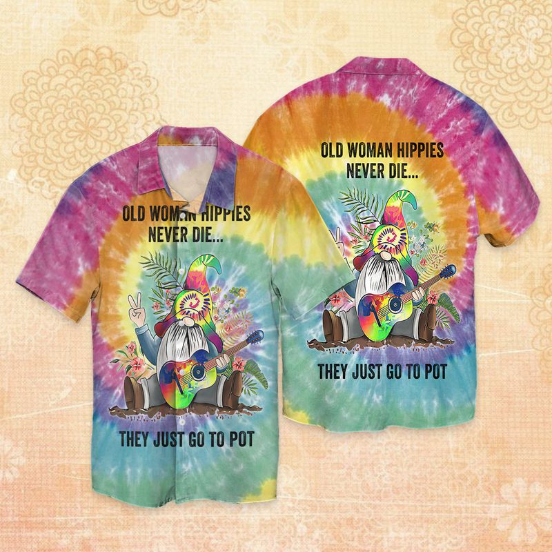 Old Hippie Woman Never Die Full Print Hawaii Shirt Ha27423