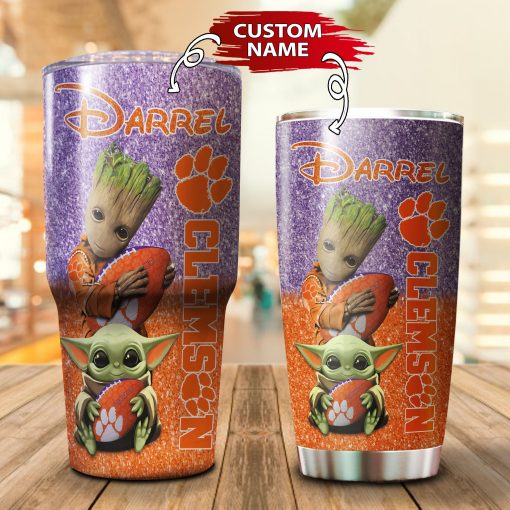 05-Clemson Tigers Personalized-Tumbler Cup 20oz, 30oz, Combo 20oz+30oz