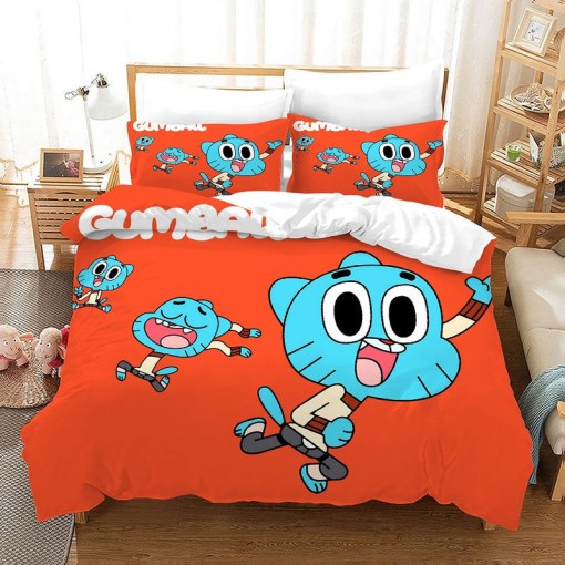 The Amazing World Of Gumball 2 Duvet Cover Pillowcase Home Decor 3D Bedding Set