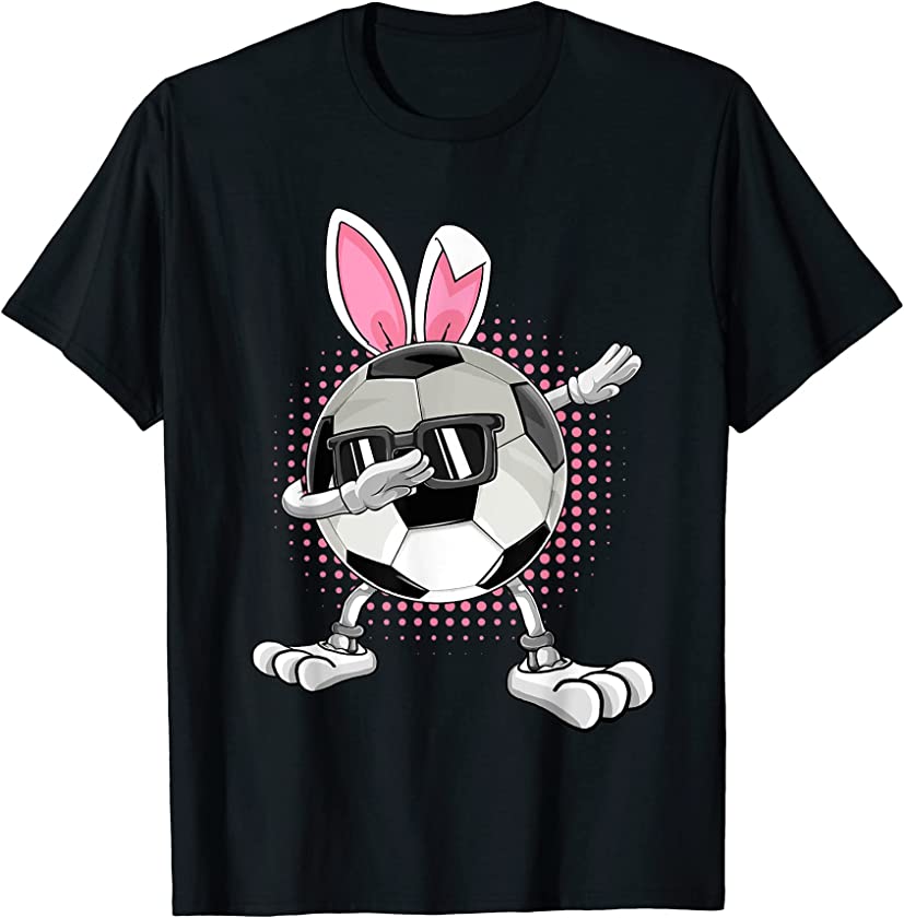 Dabbing Soccer Easter Bunny Egg Funny Boys Girls Kids T-Shirt