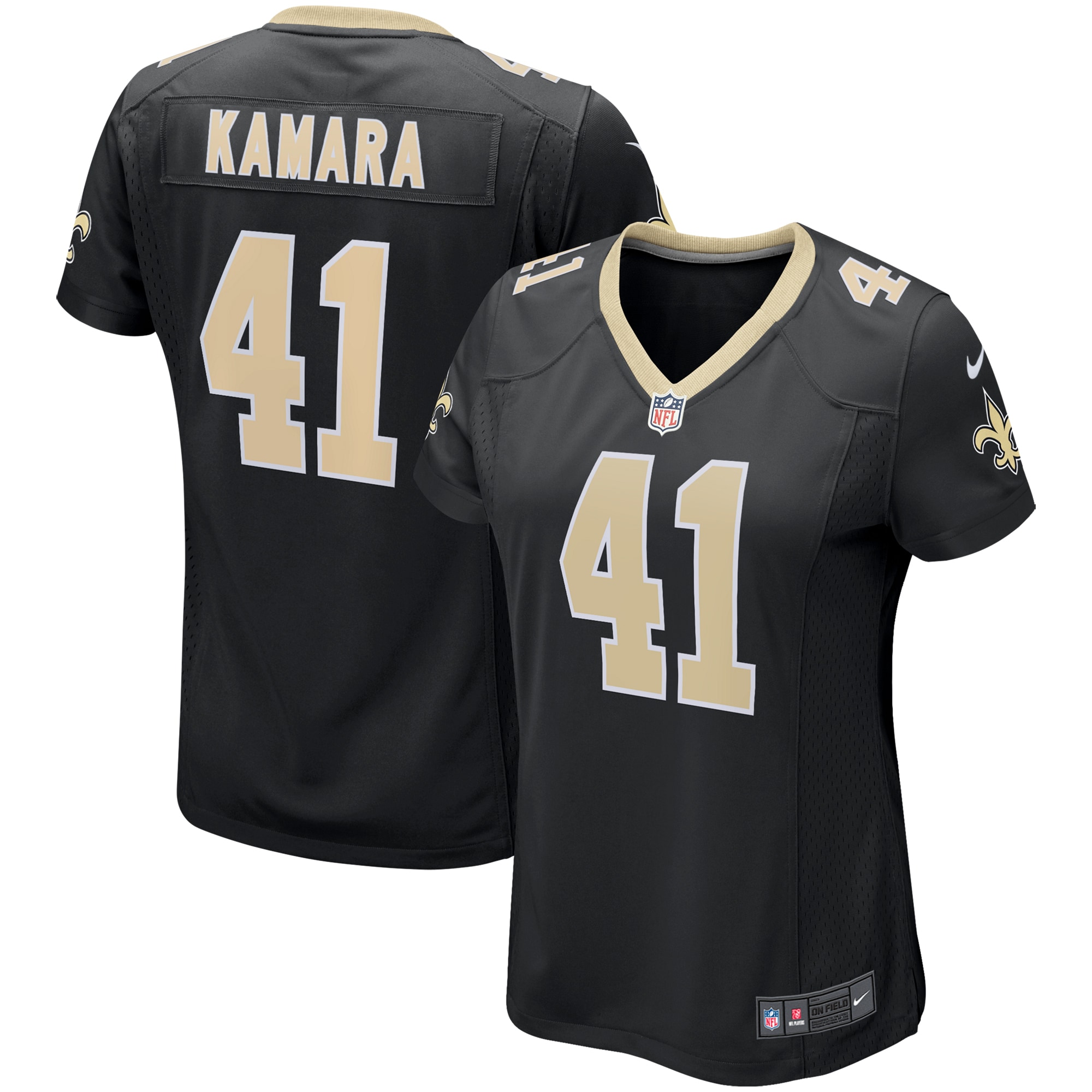 Women’s New Orleans Saints Alvin Kamara Black Game Player Jersey