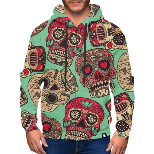 Candy Skulls Zip-Up Hoodie