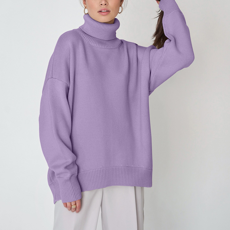 WYWM Winter Turtle Neck Sweater Women 2022 New Elegant Thick Warm Knitted Pullover Loose Basic Lazy Oaf Knitwear Female Jumper alx