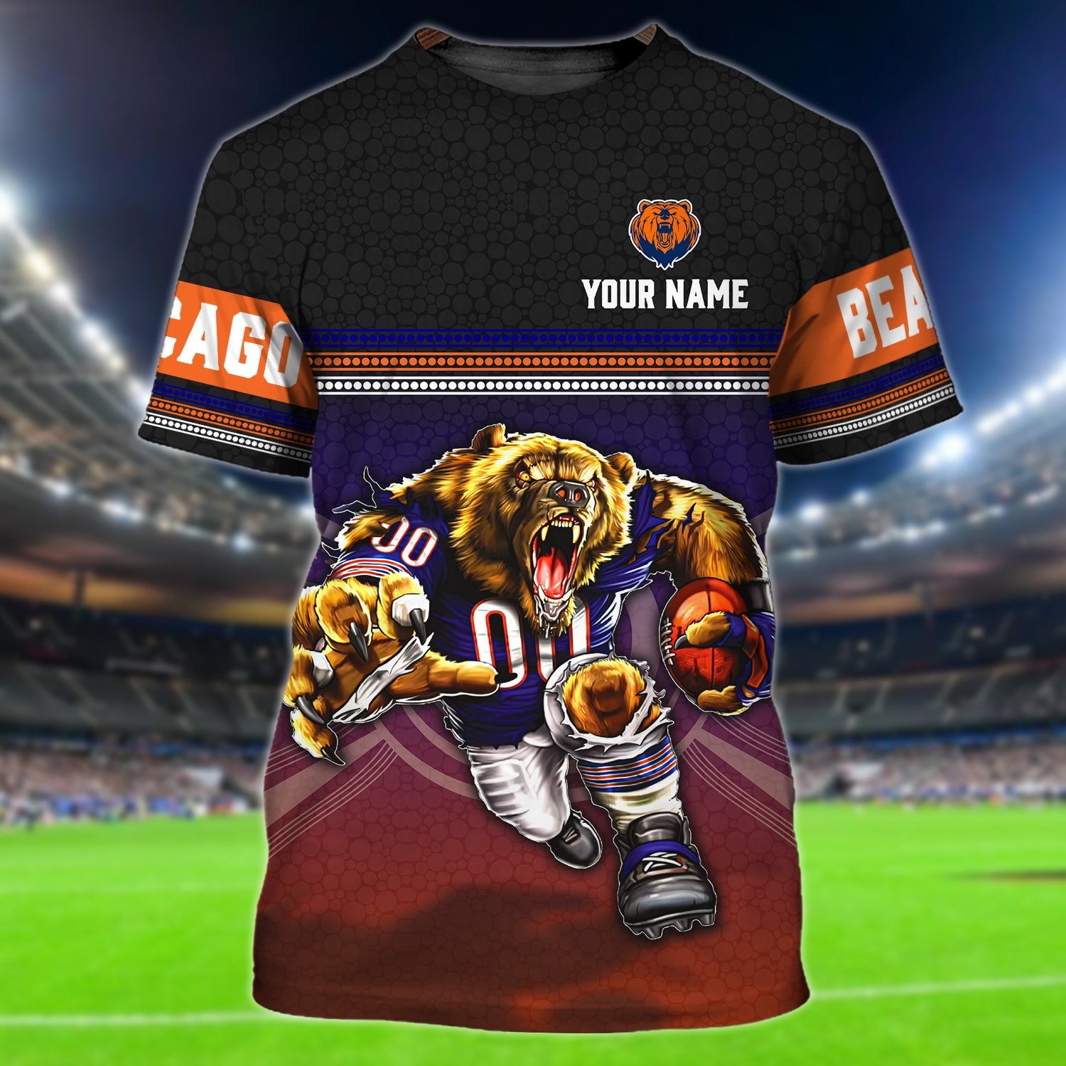 Chicago Bears – Personalized Name 3D T-Shirt – Nvc97