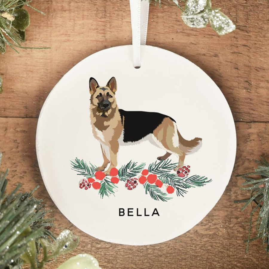 German Shepherd Ornament, Christmas Ornament