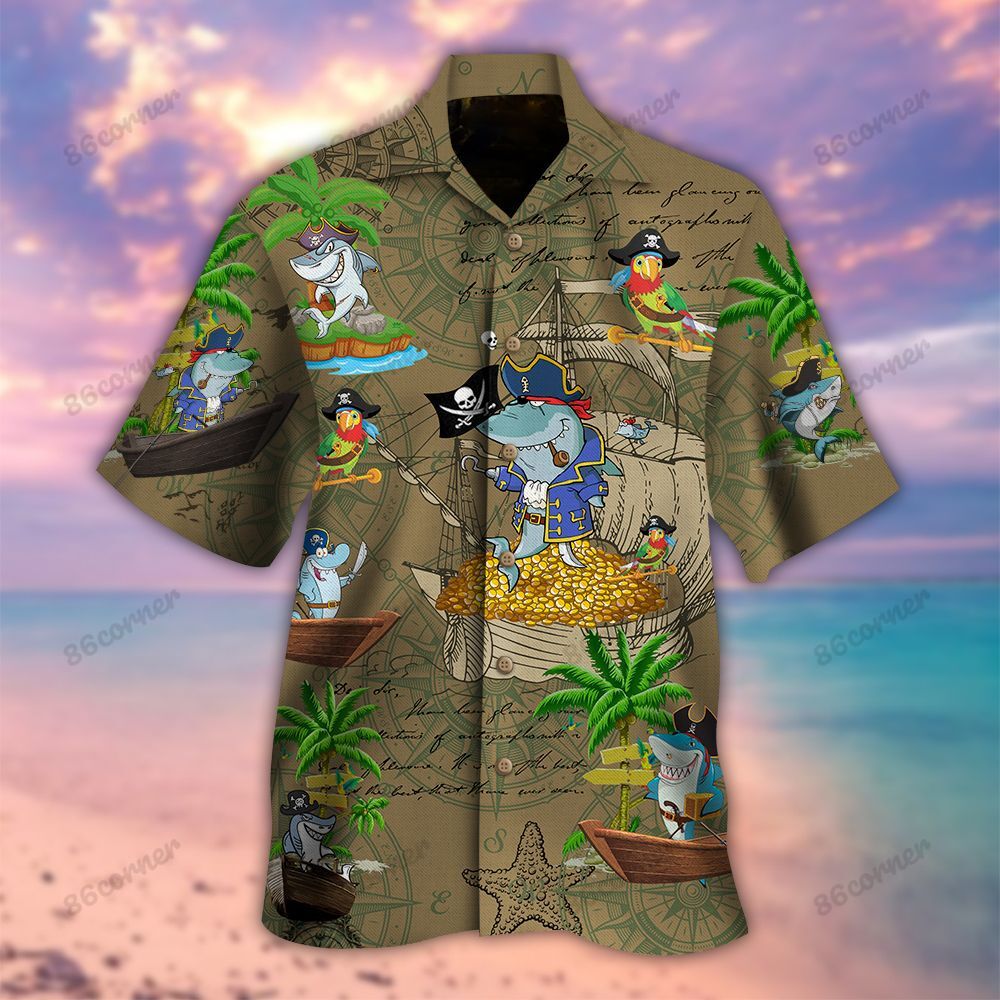 Pirate Shark Hawaiian Shirt Ha7162