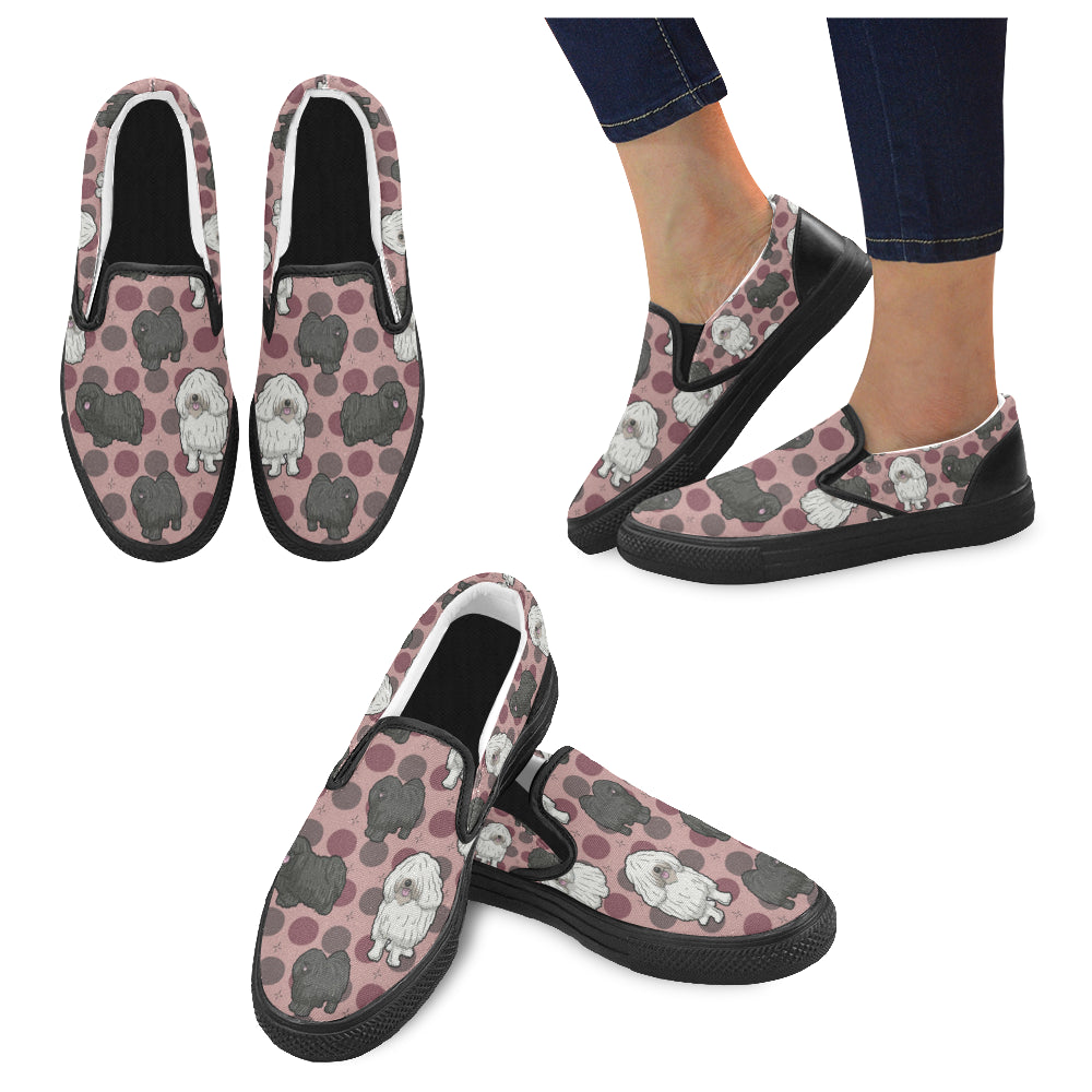 Puli Dog Black Women’s Slip-on Canvas Shoes