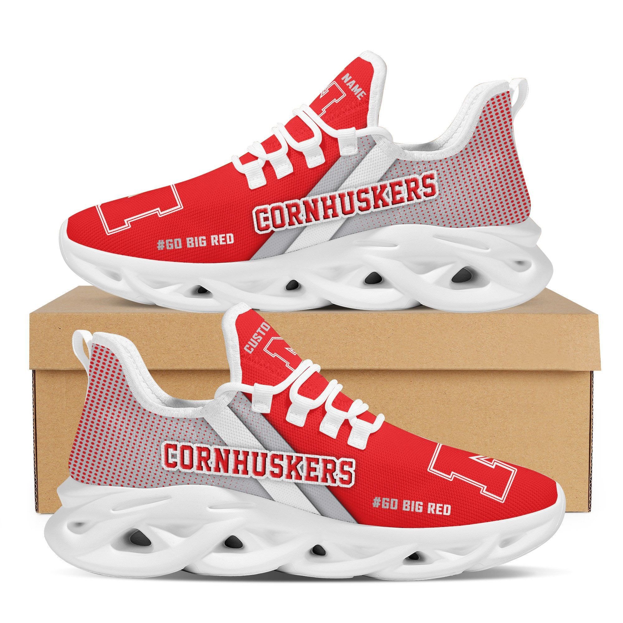 Nebraska Cornhuskers Custom Personalized Max Soul Sneakers Running Sports Shoes For Men Women University Of Nebraska?Lincoln