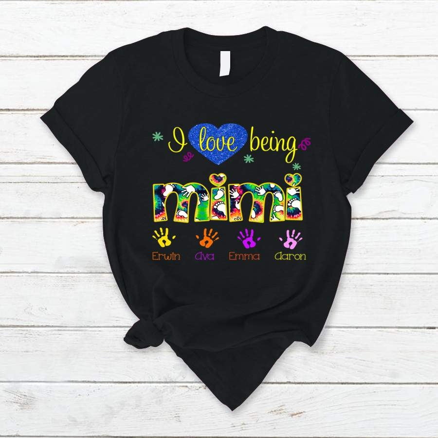 Personalized I Love Being Mimi Kids Names Shirt