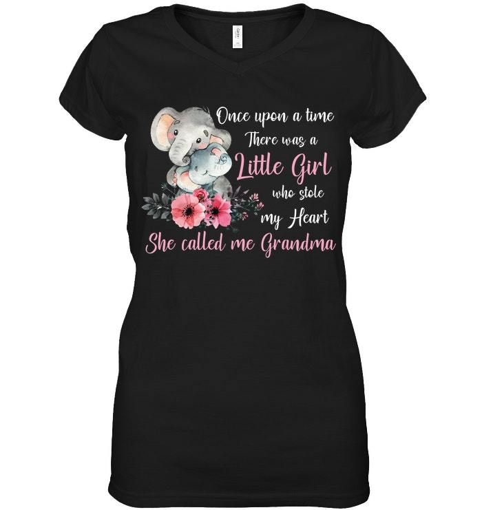 Meaningful Gift For Family Elephant She Called Me Grandma Ladies V-neck