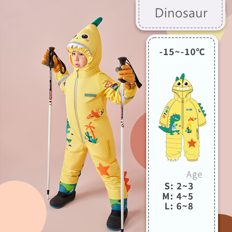 Waterproof Ski Jumpsuit for Children Skiing Snowboarding Jacket Boys Girls Winter Outdoor Ski Jacket Snow Suits -10-15 Degree alx