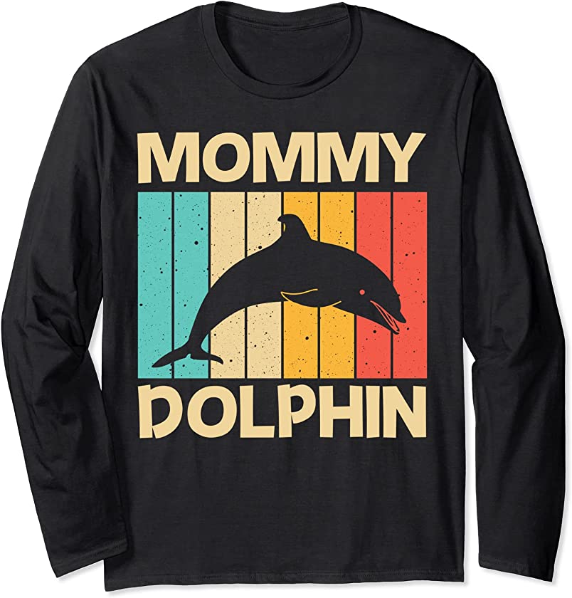 Cool Dolphin For Women Mom Dolphins Beluga Whale Sea Animal Long Sleeve T-Shirt