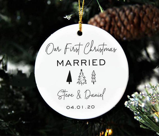 First Christmas Married, Couple 1St Christmas Decorations, Mr And Mrs Ornament