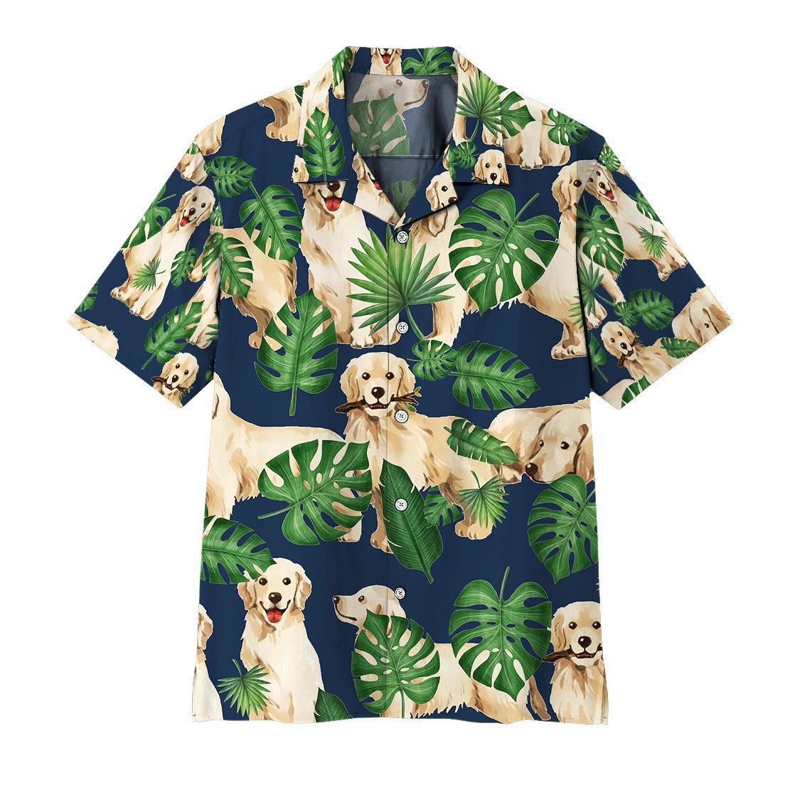 Gearhuman Tropical Golden Retrievers Hawaiian Shirt Ha47741