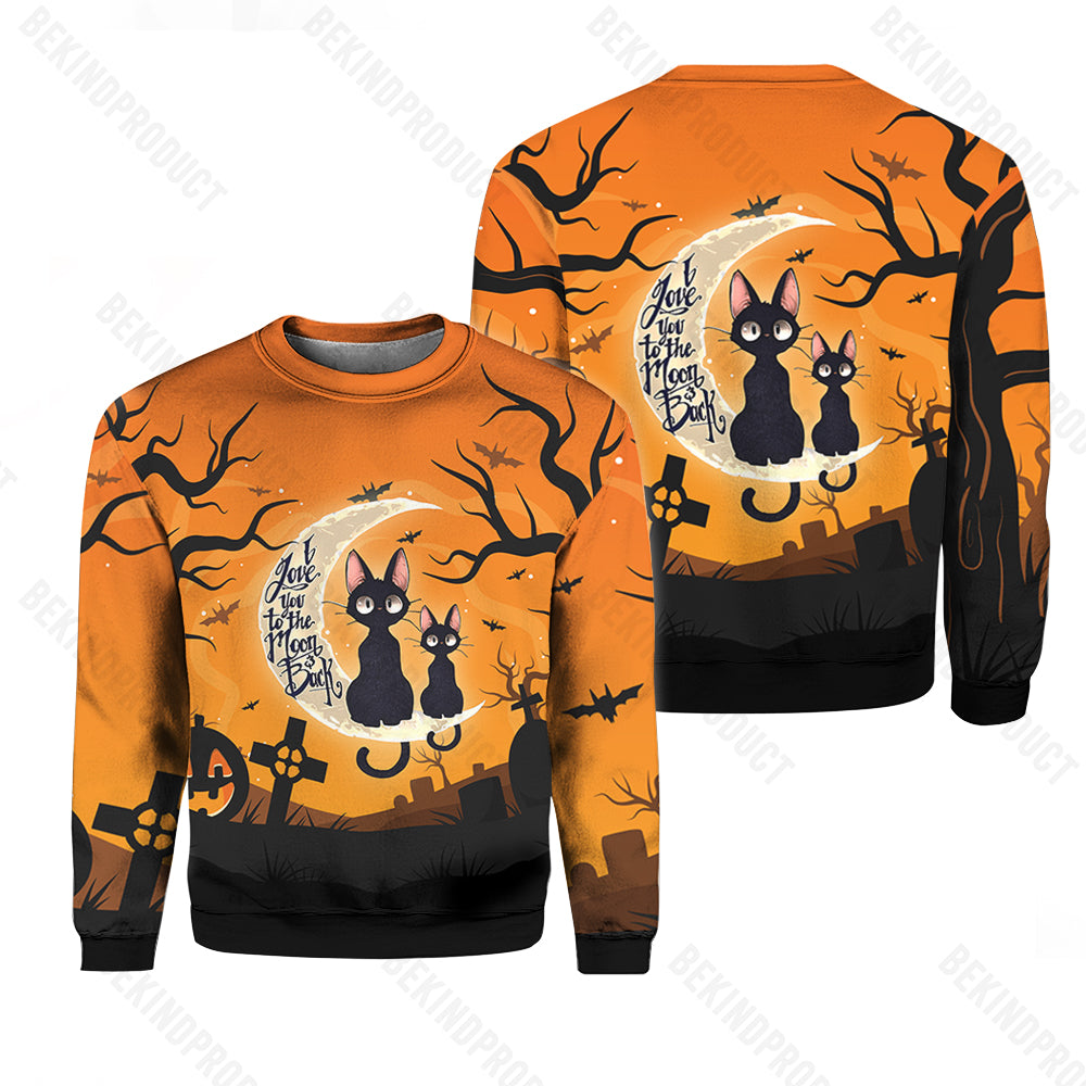 Black Cat Halloween Crewneck Sweatshirt All Over Print Sweatshirt For Women Sweatshirt For Men