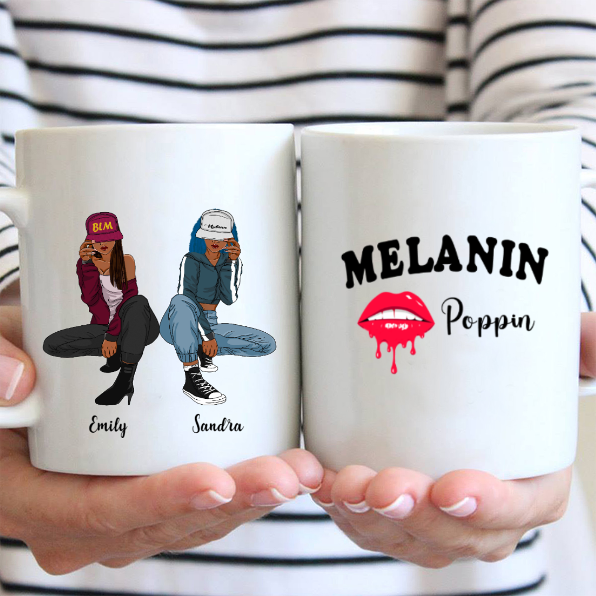 Personalized Coffee Mug, Best Gift For Best Friends, Hip Hop Girls – 2 Hip Hop Besties – Black Girl Magic