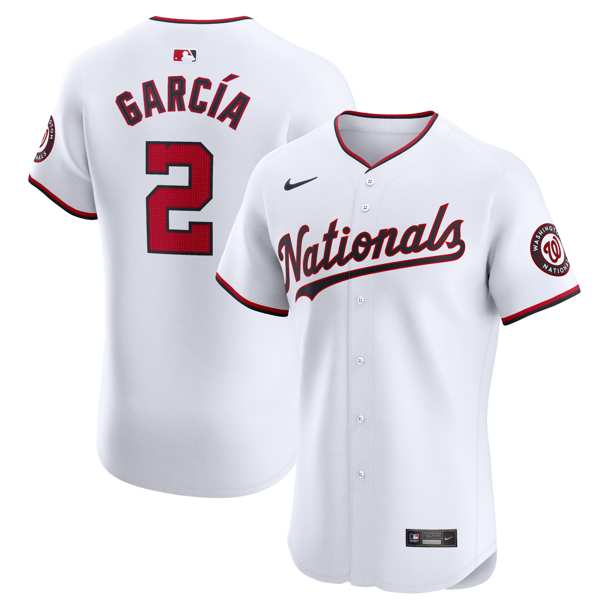 Luis Garcia Washington Nationals Home Elite Player Jersey – White