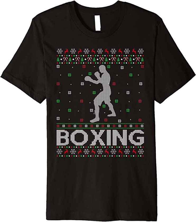 Ugly Christmas Sweater Style Boxing Xmas Premium T-Shirt