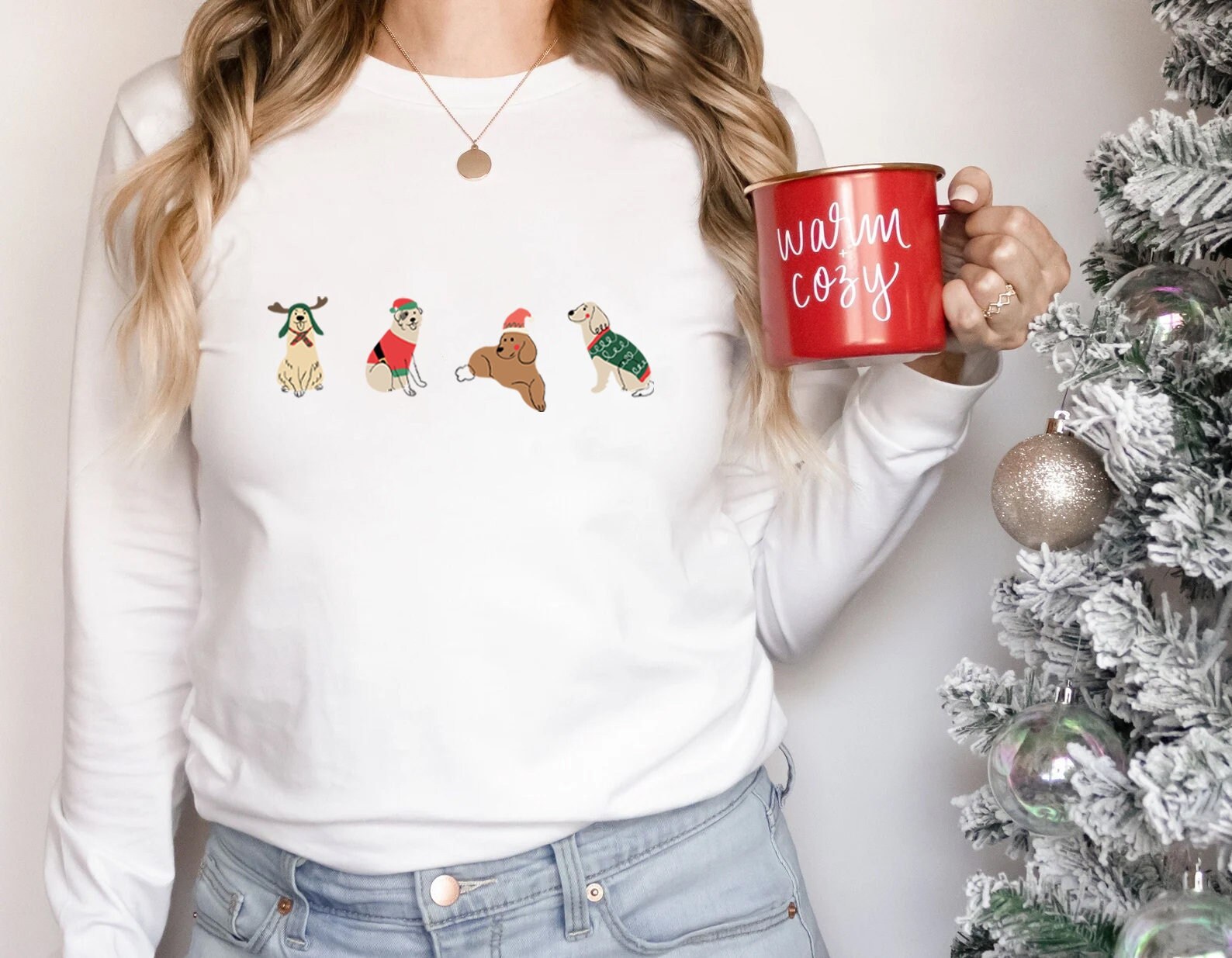 Christmas Dogs Long Sleeve Shirt, Dog Mom Shirt, Christmas Dogs Sweatshirt, Puppies Shirt, Christmas Long Sleeve T shirt