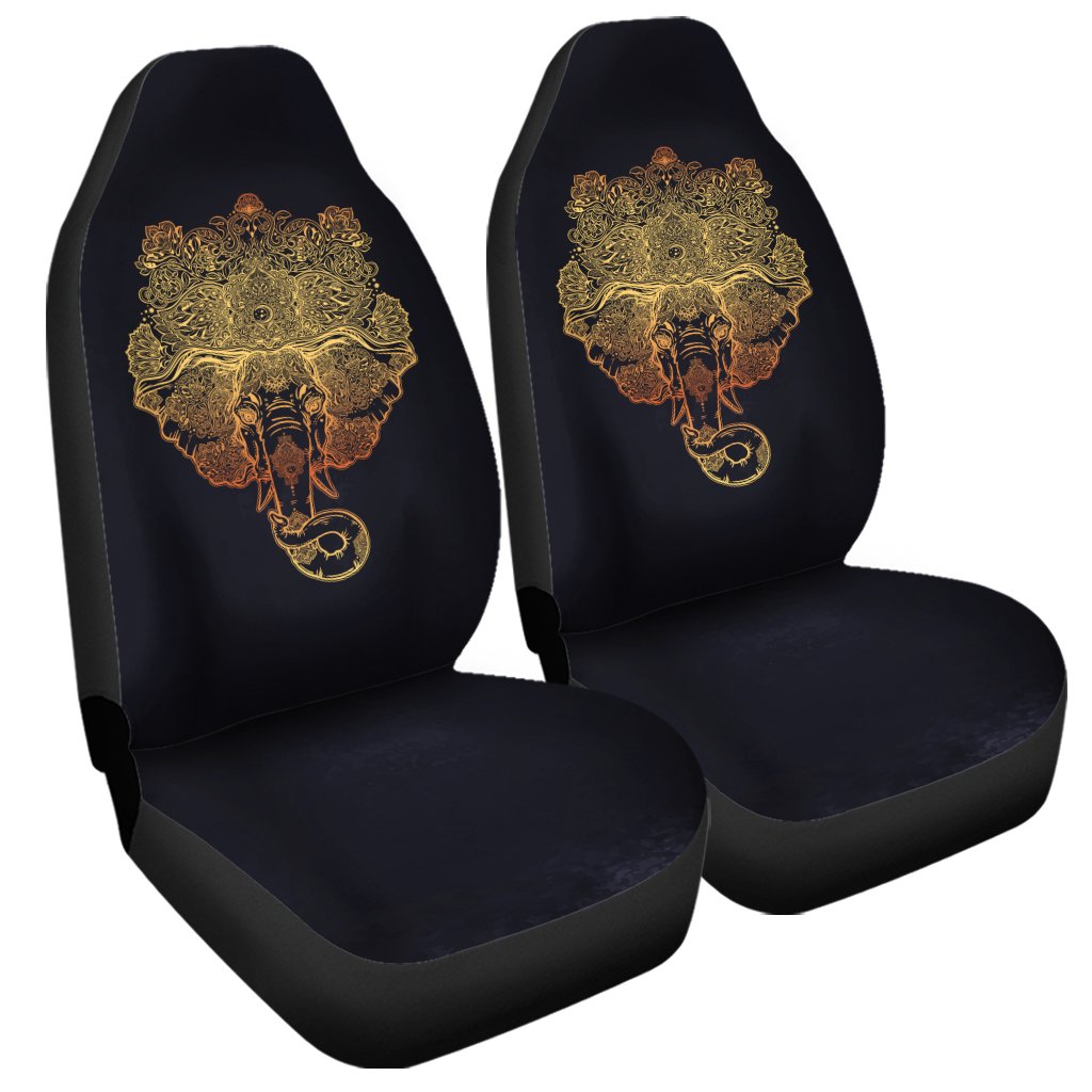 Spiritual Elephant Mandala Print Universal Fit Car Seat Covers