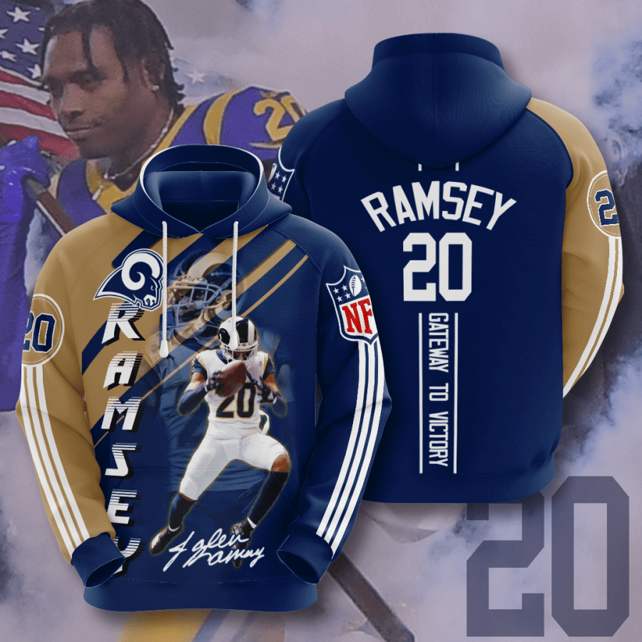 Los Angeles Rams Jalen Ramsey 28 Unisex 3D Hoodie Gift For Fans