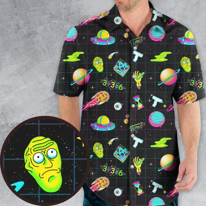 Space Fight Rick And Morty Hawaiian Shirt