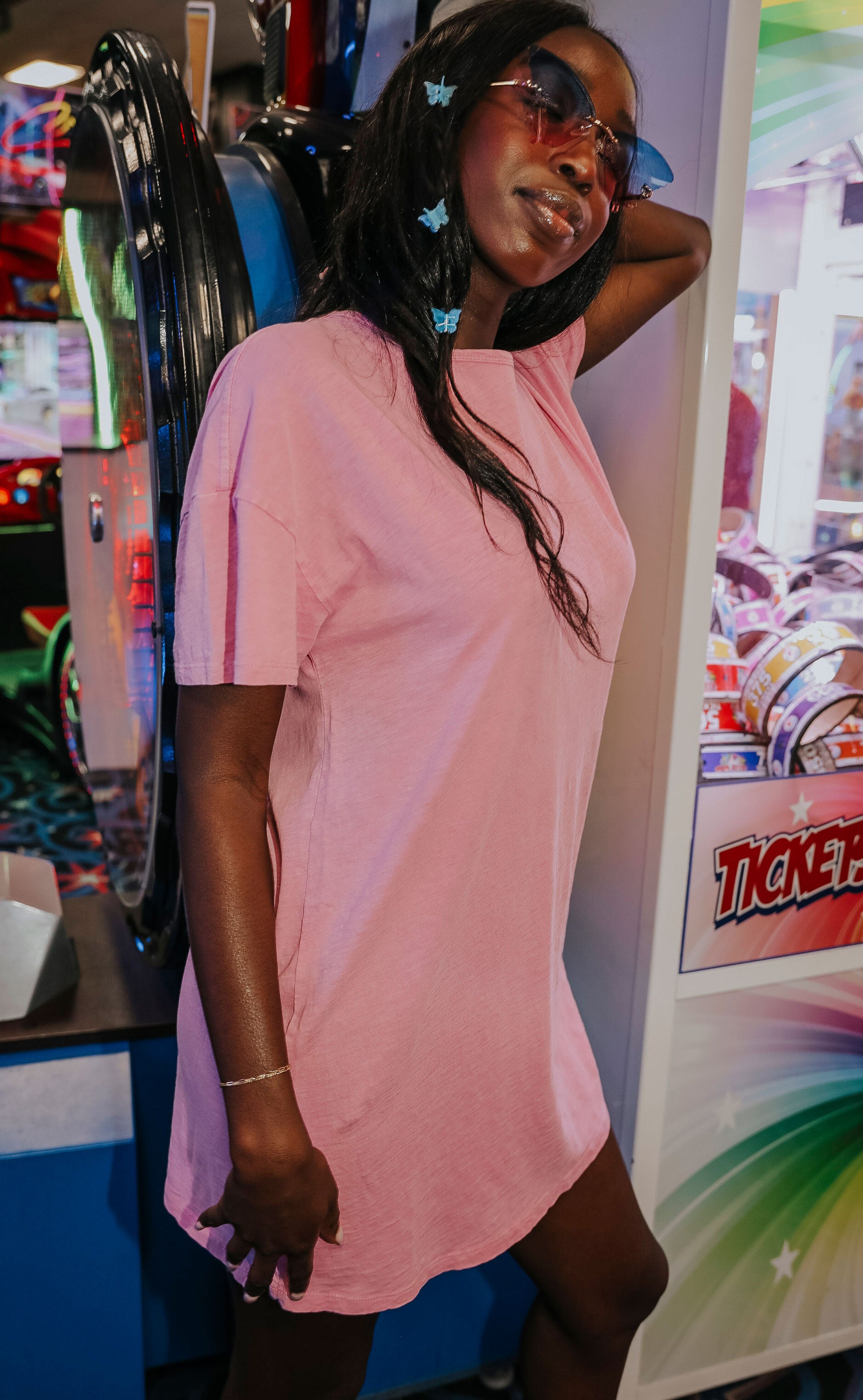 Z Supply: Relaxed T Shirt Dress – Pink