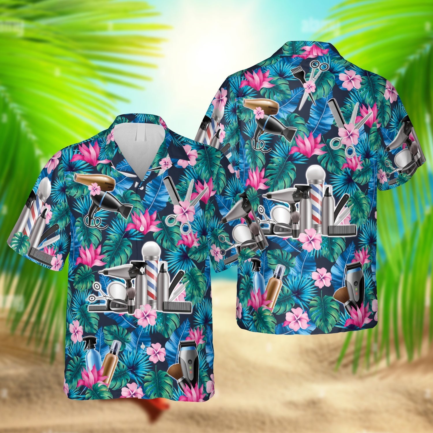 Tropical Barber Hawaii Vintage Reyn Spooner Ha103675