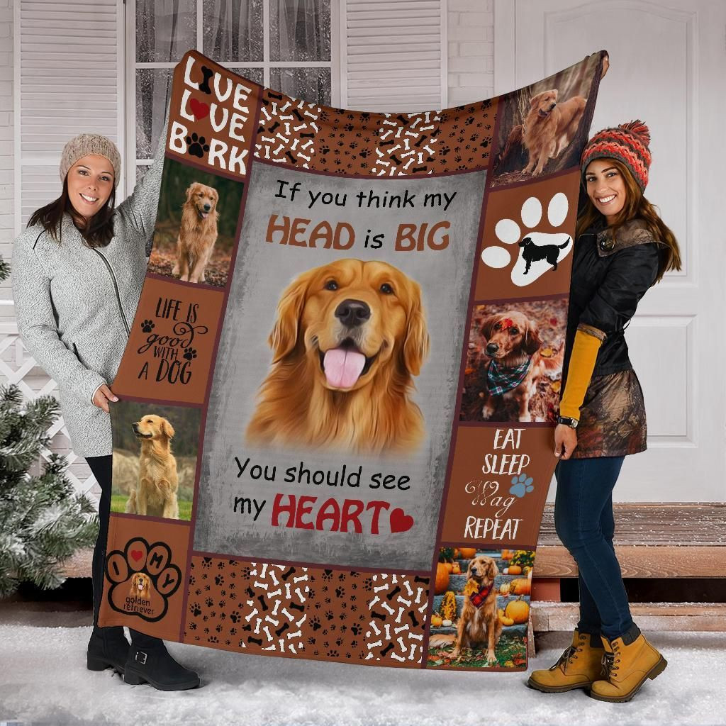 Golden Retriever You Should See My Heart, Christmas Gift, Dog Lover Blanket