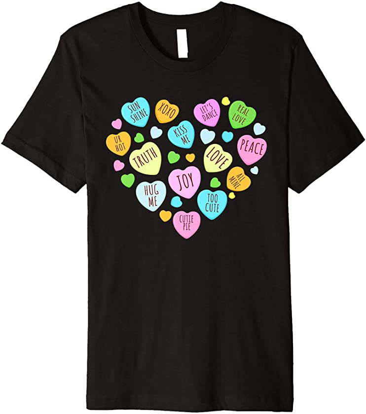 Cute Matching Heart Candy Valentines Tees For Couple Premium T-Shirt