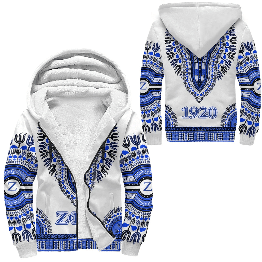 Sorority Hoodie – Zeta Phi Beta Dashiki Sherpa Hoodie