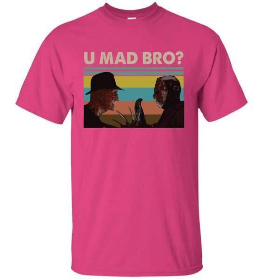 Freddy Krueger & Jason Voorhees U Mad Bro Funny Halloween T-Shirt