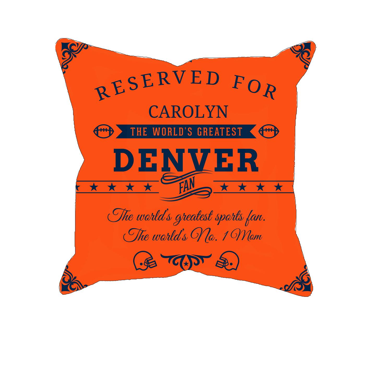 Denver Football Fan Personalized Pillow Cover
