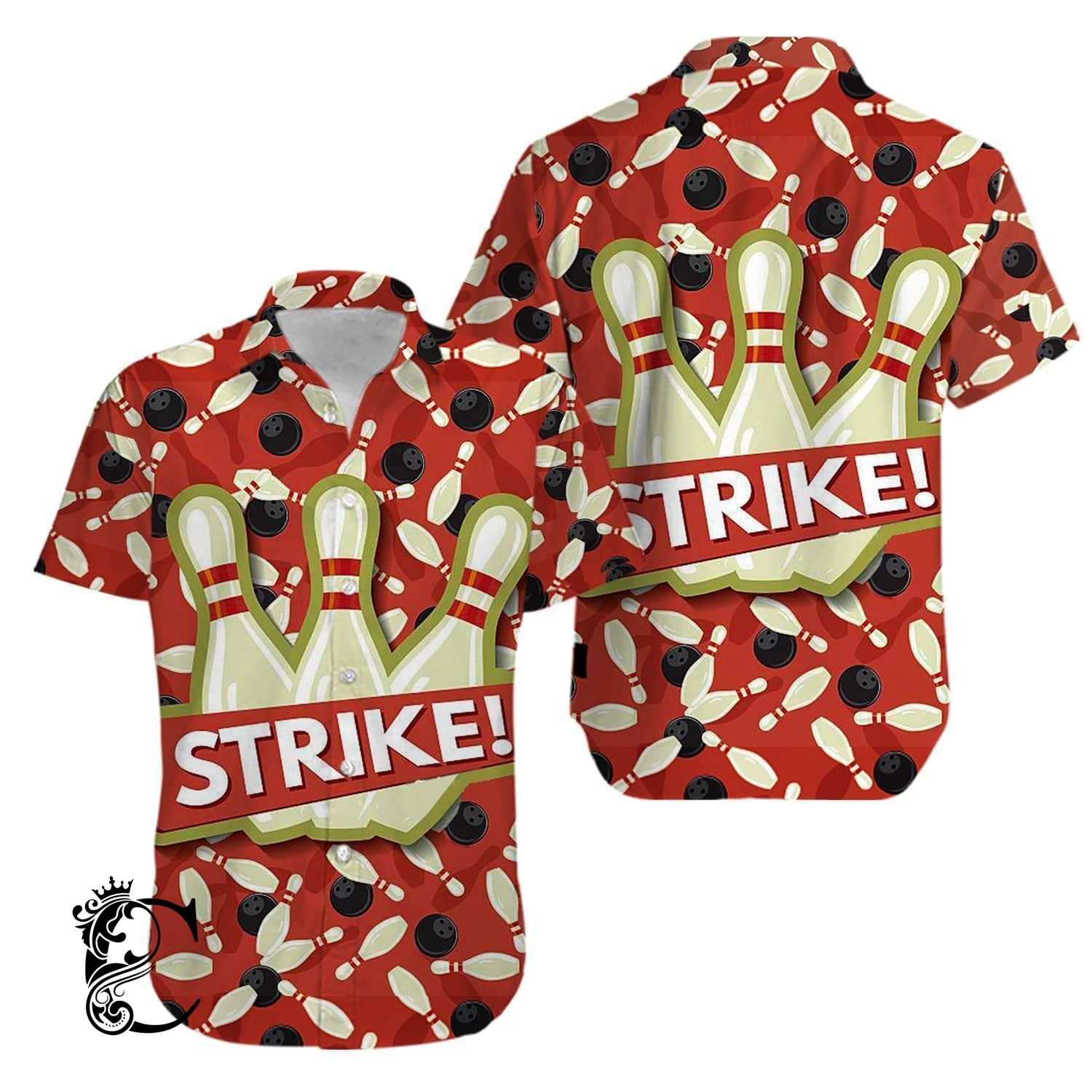 Beach Shirt Bowling Strike Hawaiian Shirts #Kv- Chillicothemall