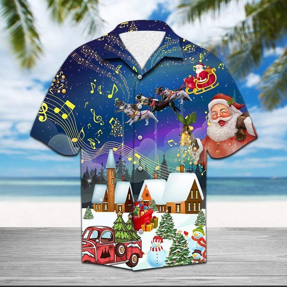 High Quality Hawaii Aloha Shirts Frenchie Sleigh Christmas Ha97434