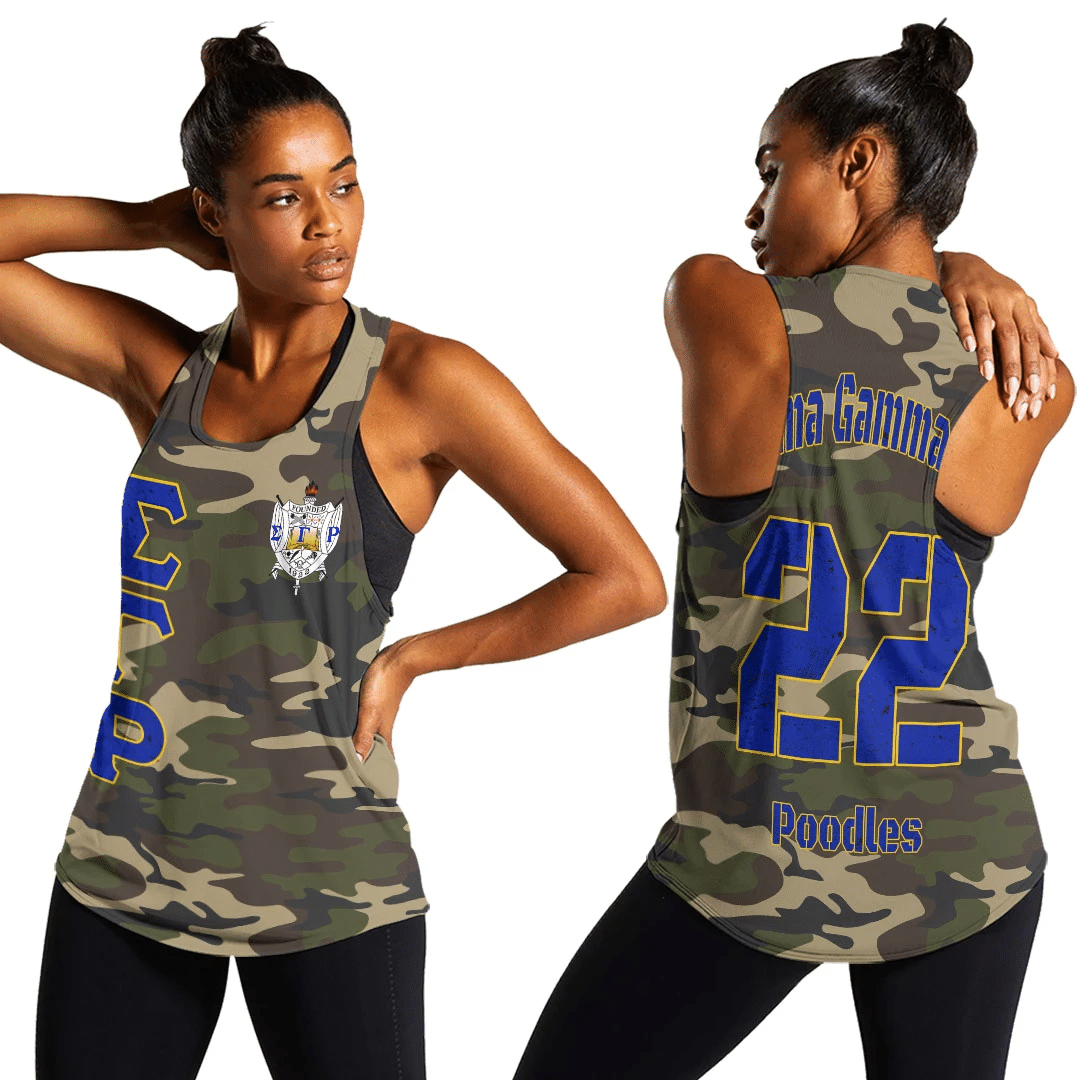 Sorority Tank Top – Sigma Gamma Rho Camouflage Racerback Tank